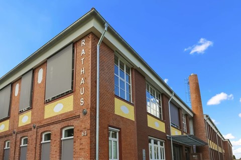 New town hall in the former Kindler corset factory, former Gotthold Kindler and Cie. corset