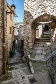 Picturesque medieval mountain village, Peillon, near Monaco, Cote d'Azur, Alpes-Maritimes,