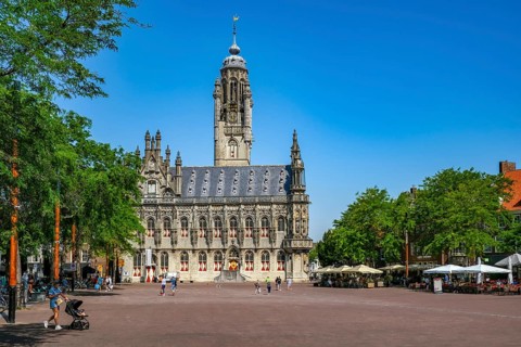 Middelburg, Zeeland, Netherlands - Stadhuis Middelburg. The town hall on the market square in the