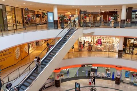 Rathaus-Galerie shopping centre, in the city centre of Leverkusen, modern, new shopping centre from