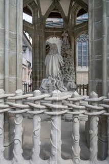 Jesus on the Mount of Olives around 1500, last restoration 2015 at St Nicholas Minster, Überlingen,