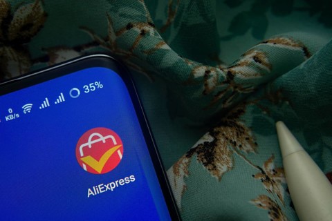 Dhaka, Bangladesh- 07 May 2025: AliExpress app icon is seen on smartphone