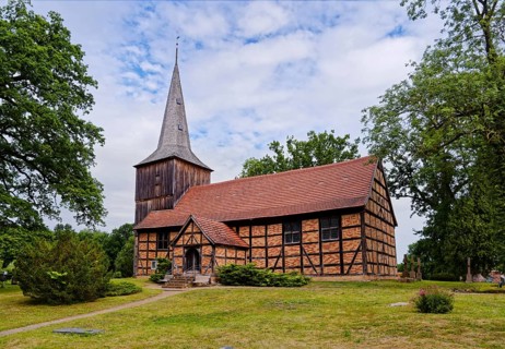 The Evangelical Lutheran St Peter's Church, the village church of Stuer in the Mecklenburg Lake