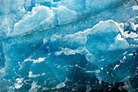 Close-up of blue ice layers with irregular shapes and fine details, The ice of the Perito Moreno