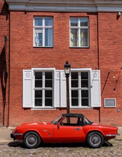 Detail photo, Houses in the Holländerviertel, Old Town of Potsdam, Brandenburg, Germany