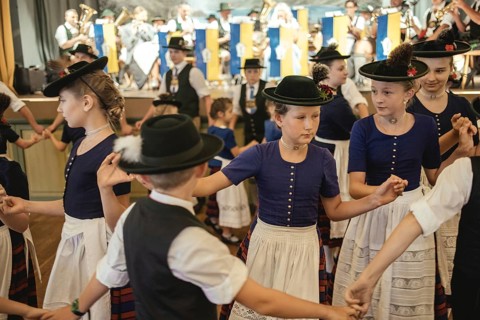 Traditional traditional costume anniversary of the Trachtenverein Schliersee Stamm 1888, dance in