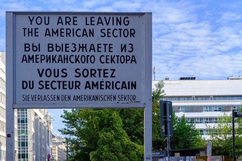 At Check Point Charlie, Friedrichstraße, Berlin, Germany