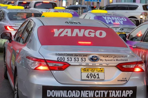Road traffic taxi, Abu Dhabi, United Arab Emirates