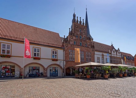 Restaurant in front of Lemgo's town hall, located on the market square. The town hall was built