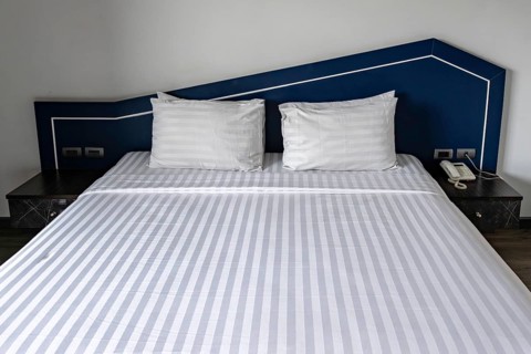 Hotel room double bed