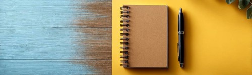 Minimalistic flat lay of office workflow productivity tools that improve efficiency and saving time