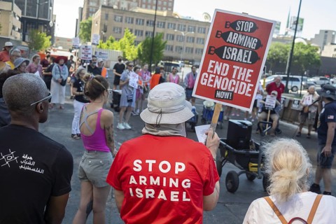 Detroit, Michigan USA - 28 June 2025 - Protesters rallied at the Federal Building and then marched