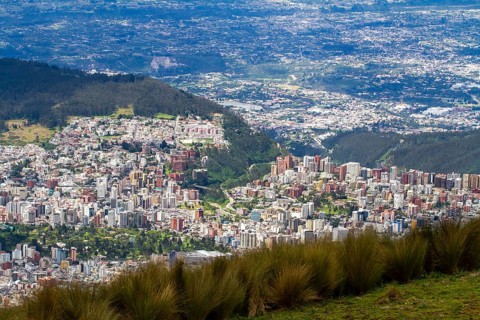 City of Quito, View from the Cruz Loma cable car station. Pichincha province, Ecuador, South