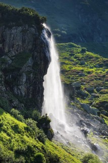 Wyssebach Falls plunges over a striking cliff, Canton of Bern, Switzerland
