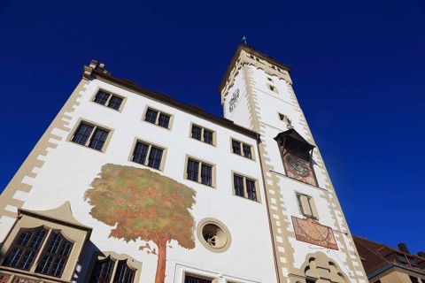 Grafeneckart, oldest part of the town hall, Würzburg, Lower Franconia, Bavaria, Germany