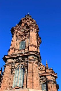 Tower of the new church. Today the building is used as an assembly hall and banqueting hall of the
