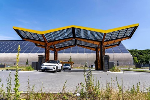 Electric charging station on the site of the former Lohberg colliery in Dinslaken, operated by
