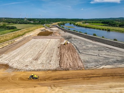 Haltern-Marl, North Rhine-Westphalia, Germany - Lippe, flood protection in the