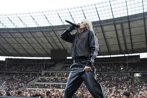 Emily Armstrong, lead singer of Linkin Park live on From Zero World Tour 2025 at the Olympiastadion