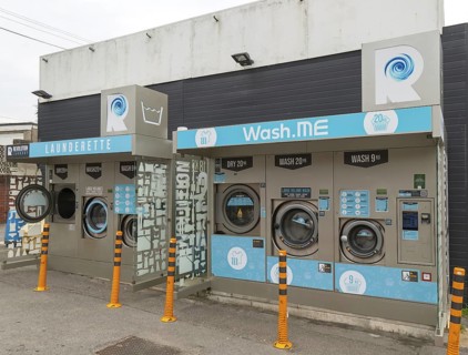 Wash.ME Revolution Laundry launderette service washing machines, Pewsey, Wiltshire, England, UK