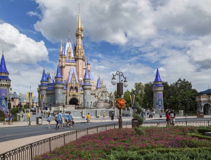 Cinderella's Castle at the end of Main Street in the Magic Kingdom at Walt Disney World, Orlando,