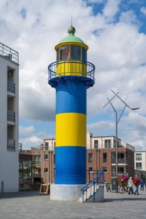 Lighthouse in the centre, Eckernförde, Baltic Sea, Schleswig-Holstein, Germany