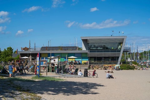 Baltic Sea Info Centre, Sandstrand, Eckernförde, Baltic Sea, Schleswig-Holstein, Germany