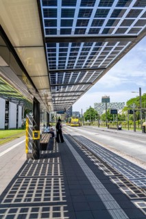 New bus and tram stops at Science Park Utrecht, Utrecht University, the stops have been redesigned,