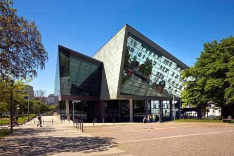 South-east side of the Darmstadtium Congress Centre in the centre of Darmstadt, Hesse, Germany