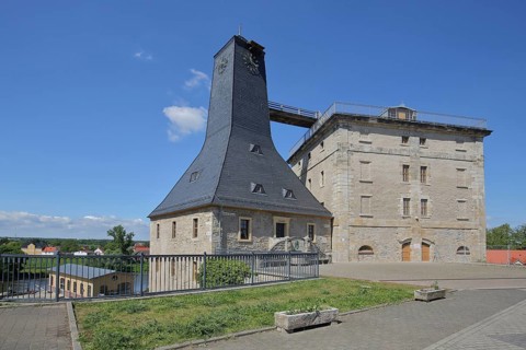 Historic Borlachturm and Witzlebenturm, landmark, museum, Bad Dürrenberg, Saxony-Anhalt, Germany