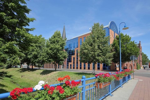 Modern town hall, Bitterfeld, Saxony-Anhalt, Germany