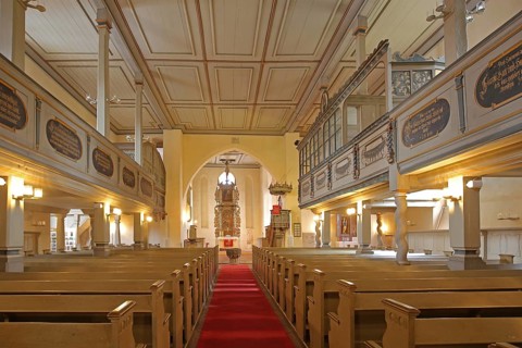 Baroque St. Marien, town church, interior view, Gräfenhainichen, Saxony-Anhalt, Germany