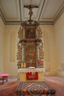 High altar of the baroque St Mary's Church, interior view, carpet, Gräfenhainichen, Saxony-Anhalt,