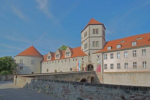 Moritzburg castle built in 1484 and art museum, Halle an der Saale, Saxony-Anhalt, Germany