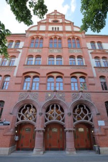 Lyonel-Feininger-Gymnasium, vocational school, brick building, Halle an der Saale, Saxony-Anhalt,
