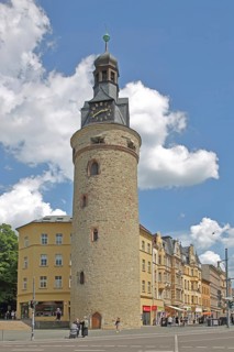 Historic Leipzig Tower built in the 15th century, former watchtower and part of the city