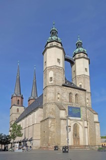 Late Gothic Market Church of Our Lady with twin towers, landmark, Renaissance, four, tower, Market