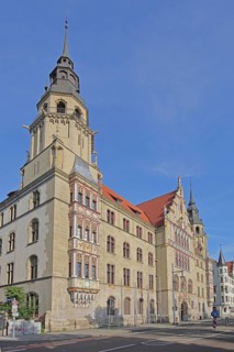 Historic building of the district court built in 1905, historicism, Halle an der Saale,