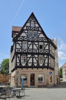 Historic half-timbered house Graseweghaus built in the 16th century, Halle an der Saale,