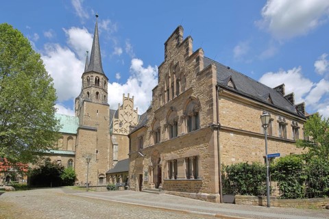 Romanesque Cathedral of St John and St Lawrence and buildings, landmark, Merseburg, Romanesque