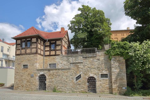 Historic Black Bastion built in the 17th century, town fortifications, Merseburg, Saxony-Anhalt,