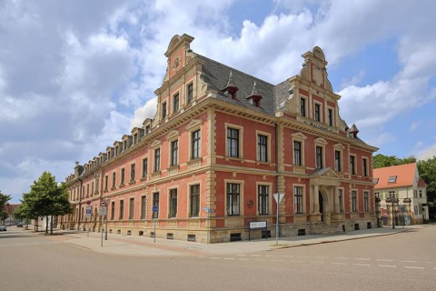 Historical building of the post office, post office building, Köthen, Saxony-Anhalt, Germany