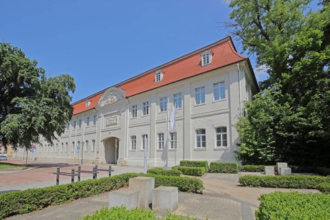 Baroque castle, portal, museum, Köthen, Saxony-Anhalt, Germany