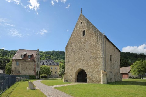 Neo-Gothic house and former Cistercian abbey, Schulpforte, Landesschule Pforta, Bad Kösen, Saale,