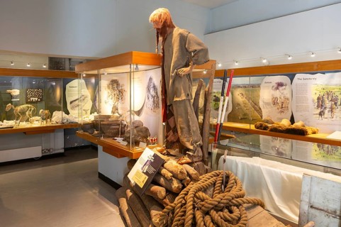 Neolithic archaeology exhibition inside Alexander Keiller Museum, Avebury, Wiltshire, England, UK