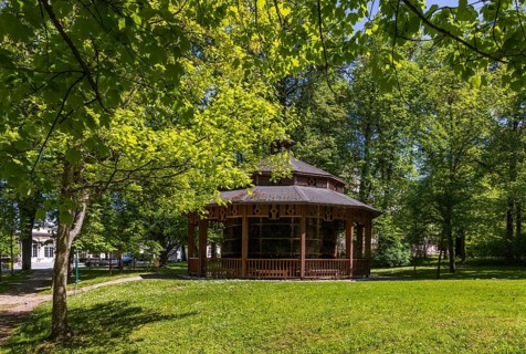 Graduation house, graduation grotto in the spa gardens, spa town, Bad Hall, Traunviertel, Upper