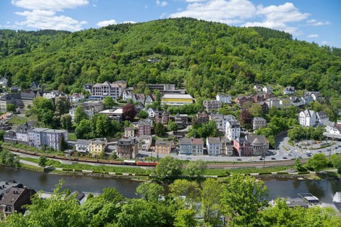 Town view, Lennetal, Altena, Sauerland, Westphalia, North Rhine-Westphalia, Germany