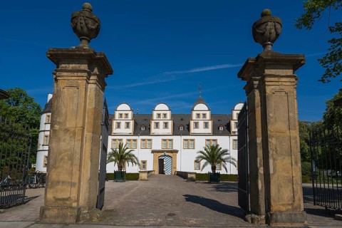 Neuhaus Palace, prince-bishop's residence, Weser Renaissance, Paderborn, Westphalia, North