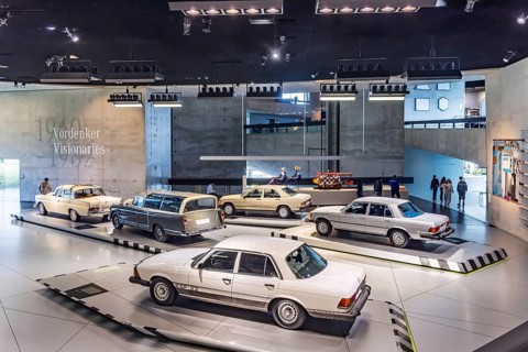 The Mercedes-Benz Museum in Stuttgart presents a journey through time through the automotive