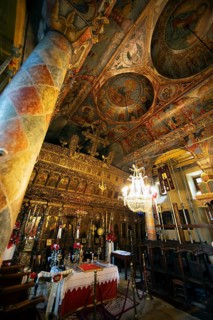 Interior of the Greek Orthodox Church of Agia Marina, Kissos, Pelion Peninsula, Thessaly, Greece